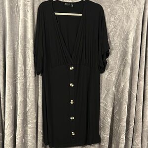 ASOS Curve Black Button Dress